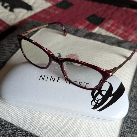 Nine West Eyeglasses Frame NW8003 619  Purple Tortoise Full Rim 49 18 135 & Case - Picture 3 of 7